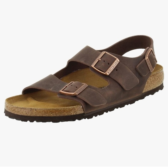 Birkenstock womens Milano Oiled Leather - Taupe Brown - Size 36 - Picture 1 of 13